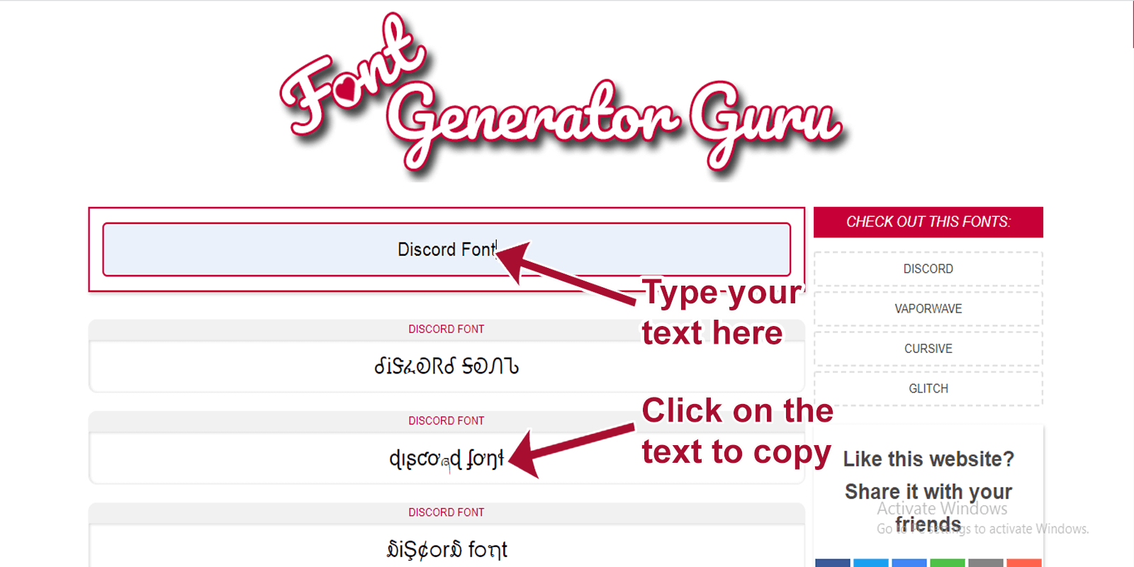 copy and paste text font generator